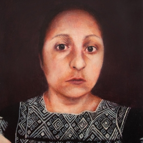 Self Portrait. Oil on board. 30 x 45 cm 2015